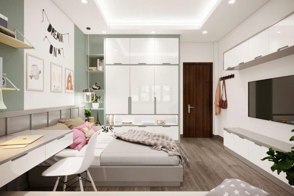 Thi công phòng ngủ nhà phố 2 tầng 